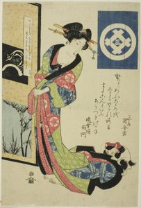 Dört mevsimi temsil eden isimsiz bir dizi güzellikten kışı temsil eden güzellik by Utagawa Kuniyasu