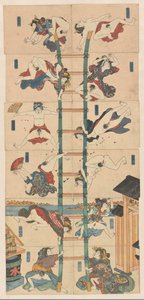 Akrobatik itfaiyeciler rolünde fahişelerle on iki koban Shunga dizisi by Utagawa Kuniyoshi (school of)