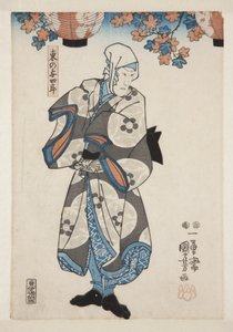 Actor Ichimura Uzaemon XII as Higashino no Yoshiro (colour woodblock print) by Utagawa Kuniyoshi