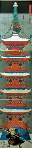 Ceza t Ses de iyi şanslar (Yoshinoyama savaşı), c. 1851 by Utagawa Kuniyoshi