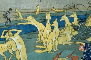 Şekil Değiştiren Komik Tilkiler (Dōke kitsume henge no keiko), 1842 dolayları by Utagawa Kuniyoshi