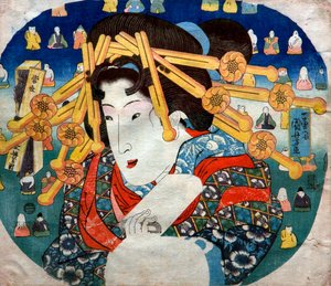 Nezaket Serisi: Kadınlar için Modern Üç Zorluk (Tōsei sanpukutsui), c.1833 by Utagawa Kuniyoshi