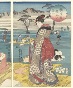 Tama Rivier üyesi p Rovin ve resim Settsu tarafından soruldu Settsu Eyaletindeki Tama Nehri (Blood te sound bje CT) by Utagawa Kuniyoshi