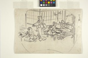 Hataori (Tezgâhta Dokuma) (kağıt üzerine mürekkep) by Utagawa Kuniyoshi
