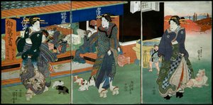 Funabashiya Tatlı Dükkanı Önü by Utagawa Kuniyoshi