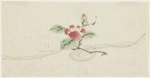 Kırmızı kamelya ile şube by Utagawa Kuniyoshi