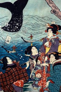 Yedi Sahilin Büyük Balıklarla Zenginleşmesi (Nana ura tairyō hanjō no zu) by Utagawa Kuniyoshi