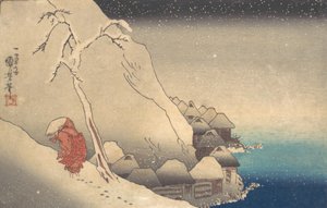 Bir Kar Fırtınasında Yolculuk, ca. 1830. by Utagawa Kuniyoshi