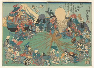 Doğru piyangoyu çizin by Utagawa Kuniyoshi