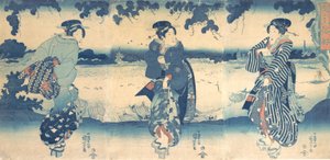 Nehir Yakınındaki Kadınlar, ca. 1850. by Utagawa Kuniyoshi