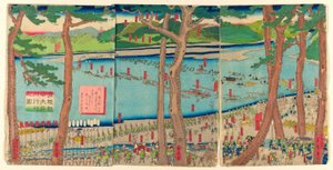 Minamoto no Yoritomo Ac Ross Te Oiri Ver (Minamoto no Yoritomo tozu Oikawa misina figürü) by Utagawa Sadahide