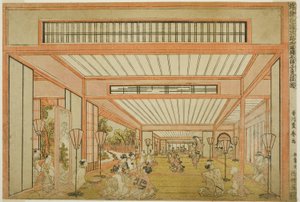 Japonya'daki Resepsiyon Odalarının Görünümleri --Modern Tarzda Fare Günü Eğlenceleri (Uki-e wakoku keiseki ozashiki imayo ne no hi no asobi no zu)
