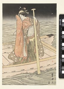 Teknede genç kadın by Utagawa Toyokuni (I)