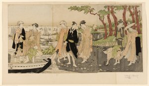 Düşük gelgitte kabuklu balık toplamak by Utagawa Toyokuni I