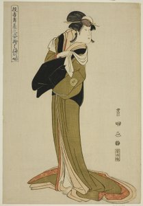 Hamamura: Segawa Kiku no Joii, diziden "Sahnedeki ac ve rs limanları (yakusha butai no sugatae)" by Utagawa Toyokuni I