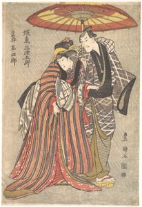 Kabuki a c ve rs: Bando Mitsugoro ve Iwai Hanshiro, değil mi? 1800. by Utagawa Toyokuni I