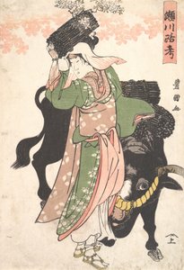Aktör Segawa Roko, Woodseller Ohara Lider Bir Öküz rolünde, yaklaşık. 1810.