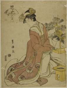 İlk Ay (Sho gatsu), "Modaya Uygun On İki Ay (Furyu junikagetsu)" serisinden by Utagawa Toyokuni I