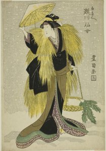 Aktör Segawa Senjo Shirotae olarak by Utagawa Toyokuni I