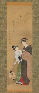 Kadın ve Görevlisi, ca. 1795. by Utagawa Toyokuni I