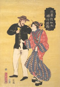 Bir Amerikan Carousing, 1861 Bunkyu 1, ilk ay. by Utagawa Yoshitora