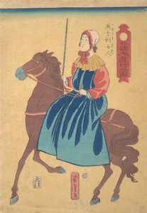 Atlı İngiliz Kadın, 1. ay, 1861. by Utagawa Yoshitora