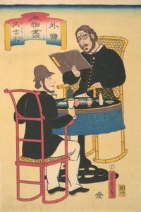 İngilizler Yemek, 1. ay, 1861. by Utagawa Yoshitora