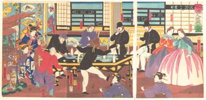 Partiden Hoşlanan Yabancılar, 1. ay, 1861. by Utagawa Yoshitora