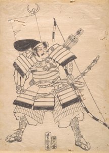 Bir Savaşçı Baskısı için Hazırlık Çizimi, 19. yüzyıl. by Utagawa Yoshitora