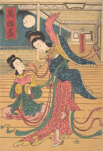 İki Çinli Kadın, 12. ay, 1860. by Utagawa Yoshitora
