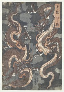 iki ejderha by Utagawa Yoshitsuya