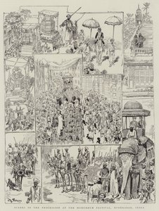 Mohurrum Festivali'nde Alayı Sahneler, Haydarabad, Hindistan by Victor Armand Poirson