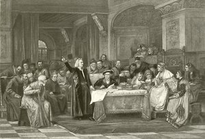 Columbus before Isabella (gravure)