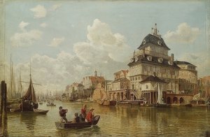 Hamburg limanındaki ağaç ev. 1850