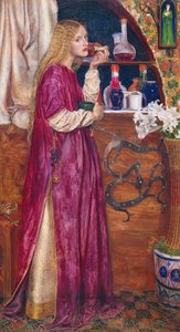 Kraliçe Salonda Ekmek ve Bal Yiyordu (panoda yağlı boya) by Valentine Cameron Prinsep