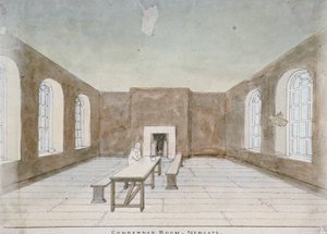 Newgate Hapishanesindeki mahkum odasının içi, Old Bailey, Londra Şehri, 1810 by Valentine Davis