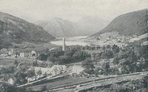 Bir İrlanda Köyü Glendalough, 1910 by Valentine and Sons Ltd