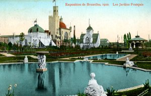 Fransız Bahçesi, Evrensel Sergi, Brüksel, Belçika, 1910. by Valentine and Sons Ltd