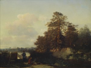 Balıkçılarla Manzara, 1852 by Valerian Konstantinovich Kamenev