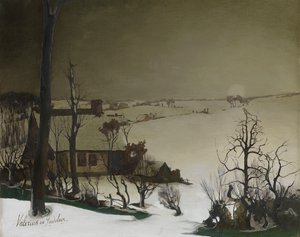 Sabah Kış Manzarası (panel üzeri yağlı boya) by Valerius de Saedeleer