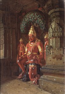 Indra tapınağında bir Vishnu heykeli, 1874 by Vasili Vasilievich Vereshchagin