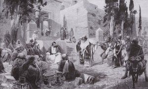 İsa ve zinaya yakalanan kadın (lito) by Vasilij Dmitrievich Polenov