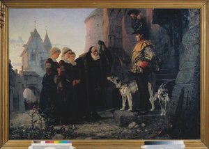 Le droit de la premiere nuit (droit de seigneur du seigneur) - İlk gecenin hakkı - Tablo Vasili Dmitrievich Polenov (1844-1927), tuval üzerine yağlı boya by Vasilij Dmitrievich Polenov