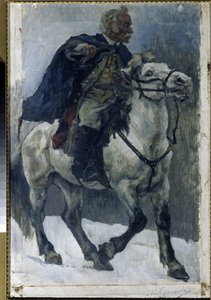 Alexander Suvorov (1729-1800) at sırtında. (At Sırtında Alexander Suvorov). Rus kahramanı, İtalyan seferi sırasında (1799-1800) Rus birliklerinin başında Alpleri geçerken anlatılır. Vasilli Ivanovich Surikov