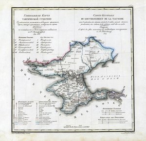 Taurida Valiliği Haritası, 1822 by Vasily Petrovich Pyadyshev