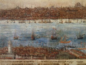 Konstantinopolis, bilinmeyen Venedikli ressamın tablosu, Türkiye by Venetian School