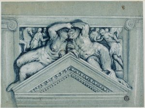 Satyr ve Satyress ile kapı üstü by Veronese