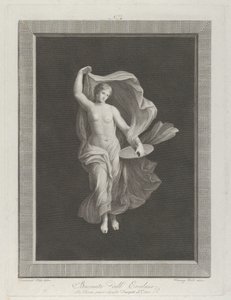 Sol elinde bir disk tutan ve kıyafetlerini kaldıran kısmen çıplak bir bacchante ..., yaklaşık. 1795-1820 by Vicenzo Feoli