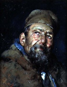 Dalgın bir İtalyan (tuval üzerine yağlı boya) by Vicenzo Irolli