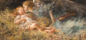 Müzisyen melek Tablo Vincenzo Irolli (1860-1949) 1900 Özel Koleksiyon